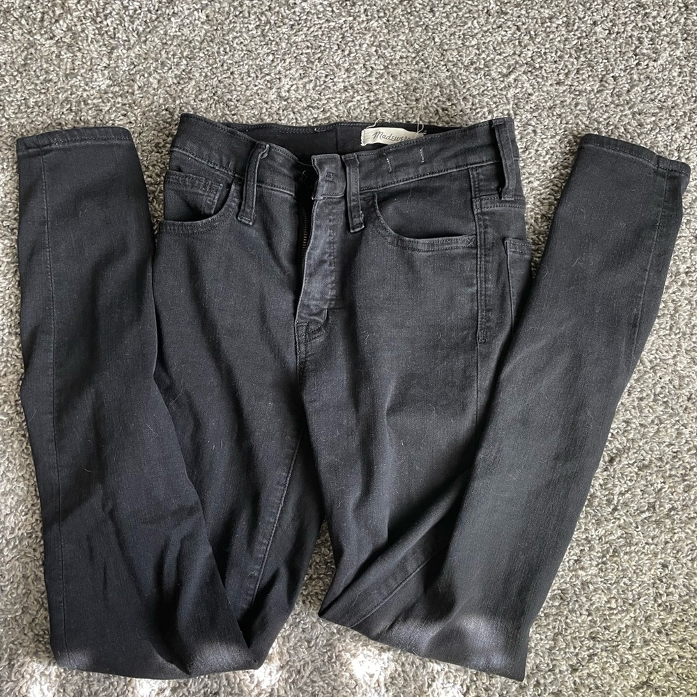 Madewell, black skinny jeans